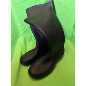 Dunlop Men's Tall Rain Boots Size 11 Black Logo Winter Rubber Traction